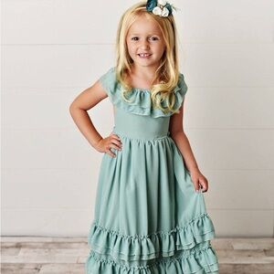 Charming Mint Green Ruffle Dress for Kids